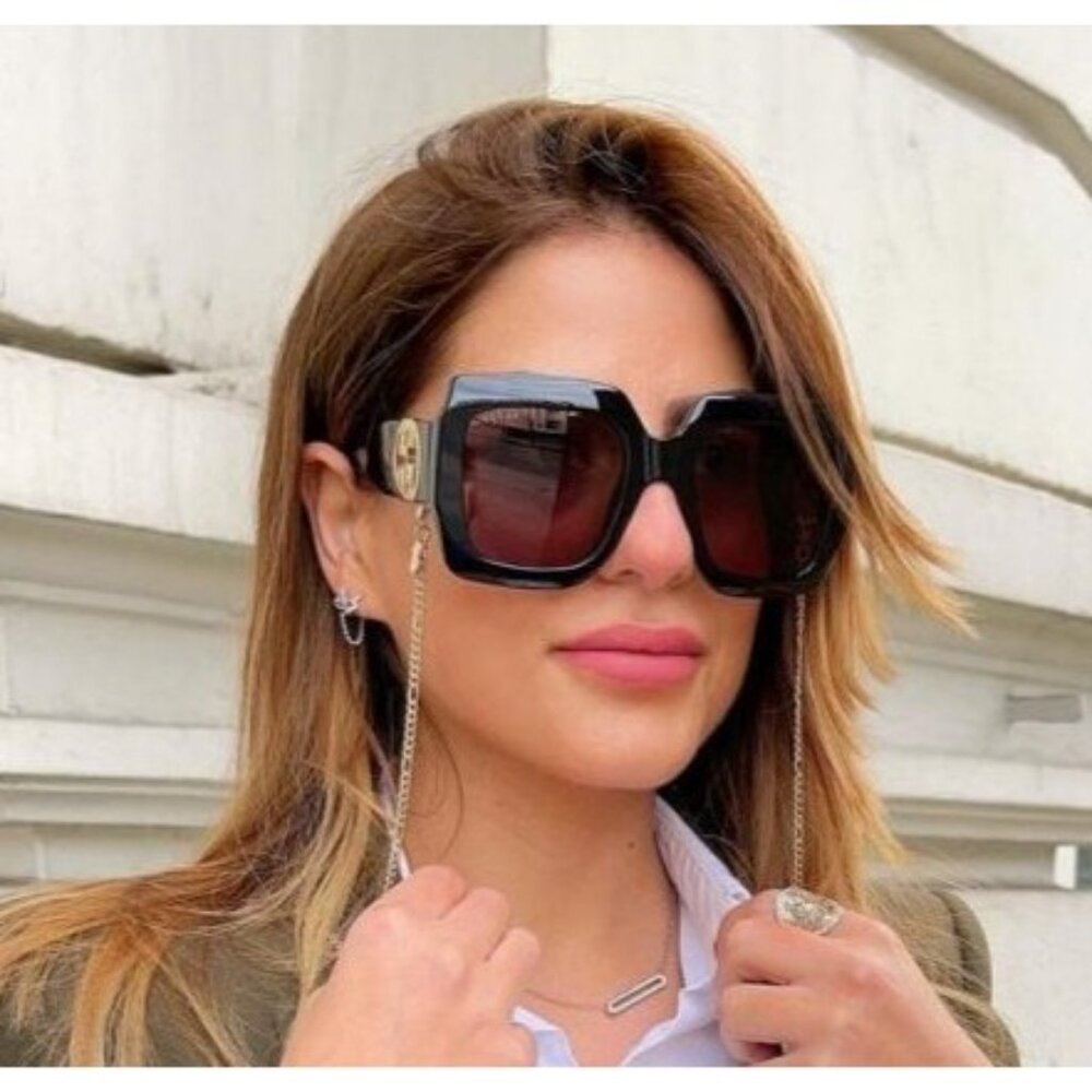 NEW GUCCI GG1022S 001 BLACK WOMEN SUNGLASSES - Picture 4 of 14